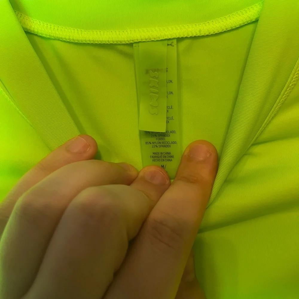 SKIMS Signature Swim Tee Shirt Dress in Neon Size M